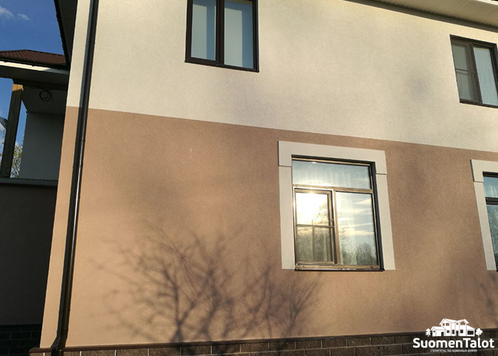 Оштукатуривание фасада газобетонного дома SuomenTalot
